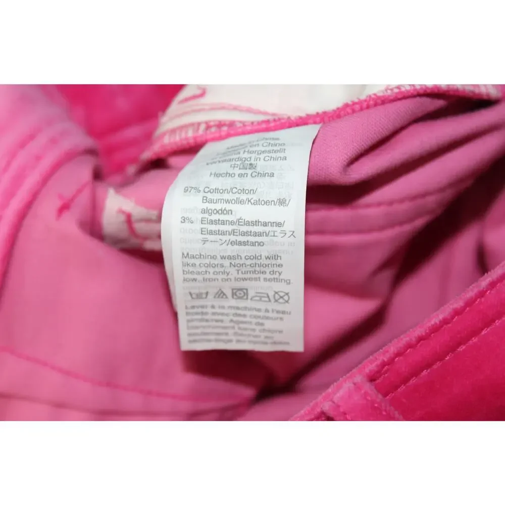 J.Crew Velvet Pants Size 12 Pink Straight Leg